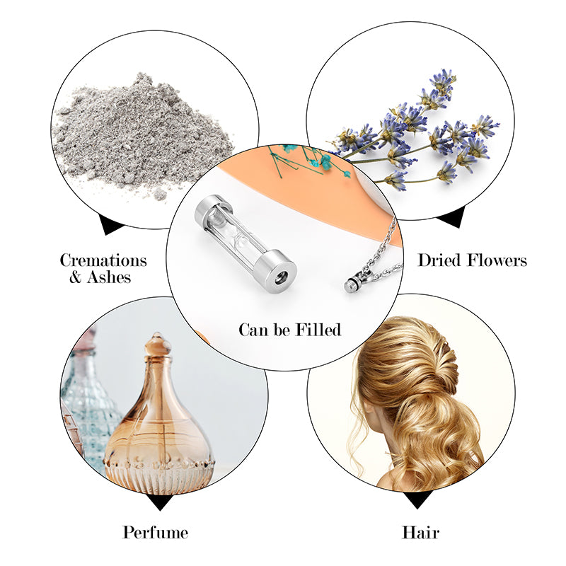 Glass Cylinder Cremation Pendant Jewelry