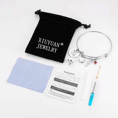Xiuyuan Jewelry Cremation Bracelets with Heart and Angle Wings