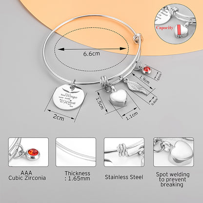 Xiuyuan Jewelry Cremation Bracelets with Heart and Angle Wings