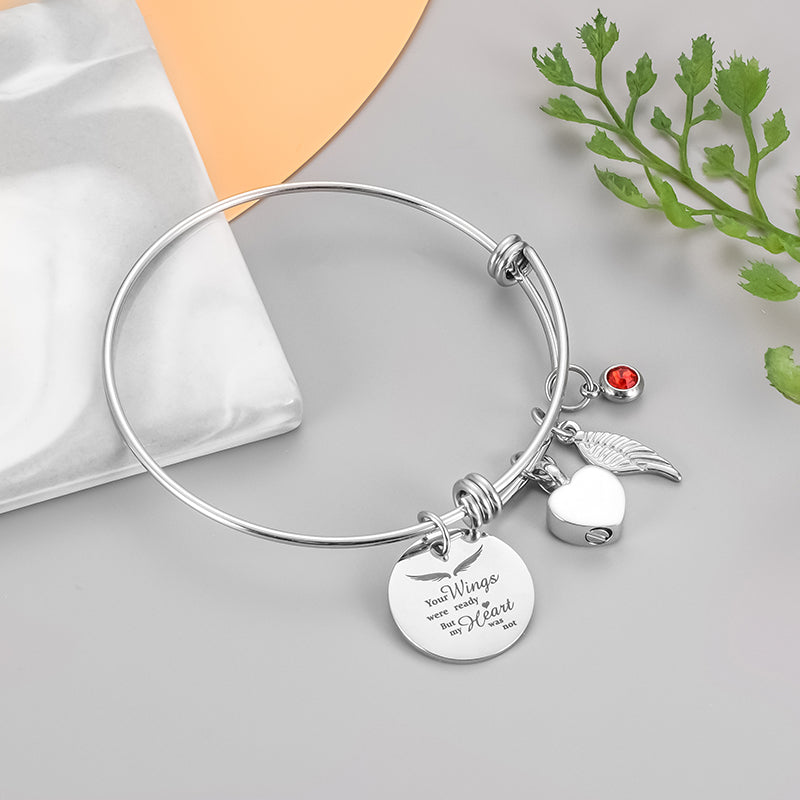 Xiuyuan Jewelry Cremation Bracelets with Heart and Angle Wings