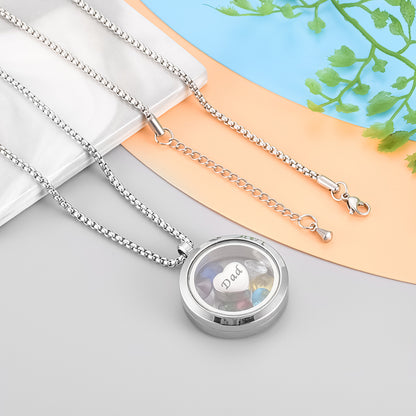 Heart Cremation Necklace of Colorful Zircon