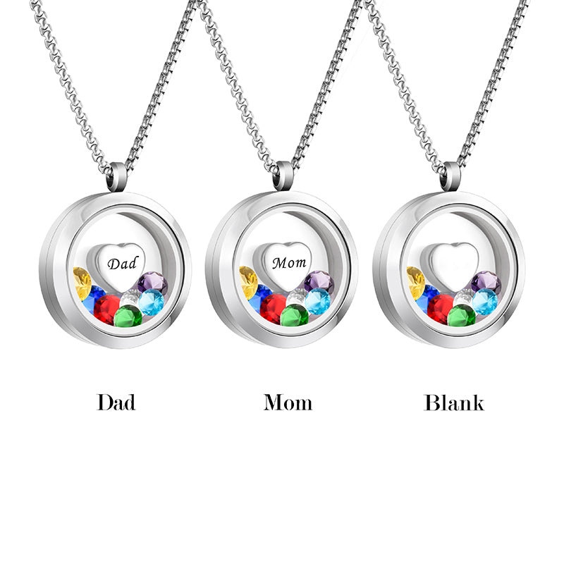 Heart Cremation Necklace of Colorful Zircon