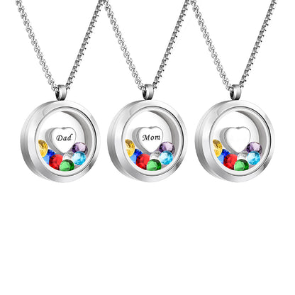 Heart Cremation Necklace of Colorful Zircon