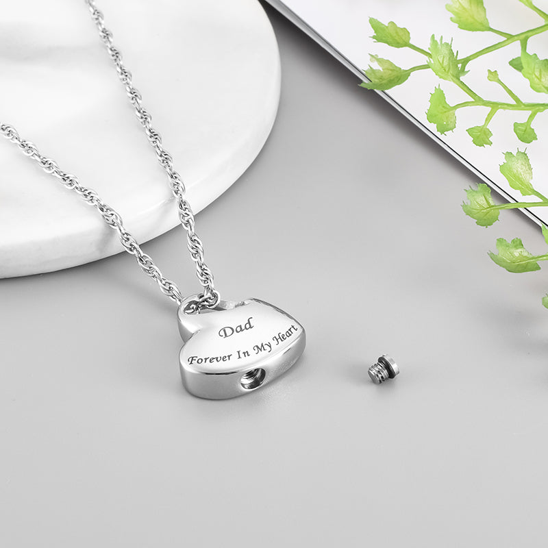 Heart Cremation Pendant Necklace