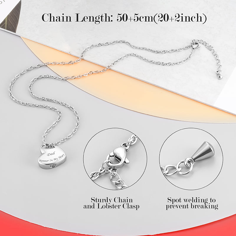 Heart Cremation Pendant Necklace