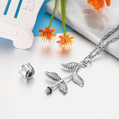 Memorial Rose Cremation Pendant for Ashes