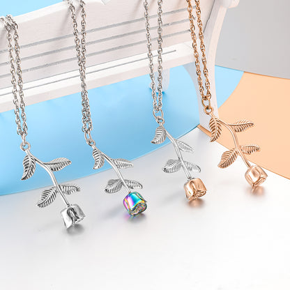 Memorial Rose Cremation Pendant for Ashes