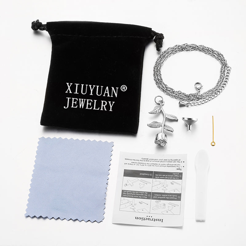 Memorial Rose Cremation Pendant for Ashes