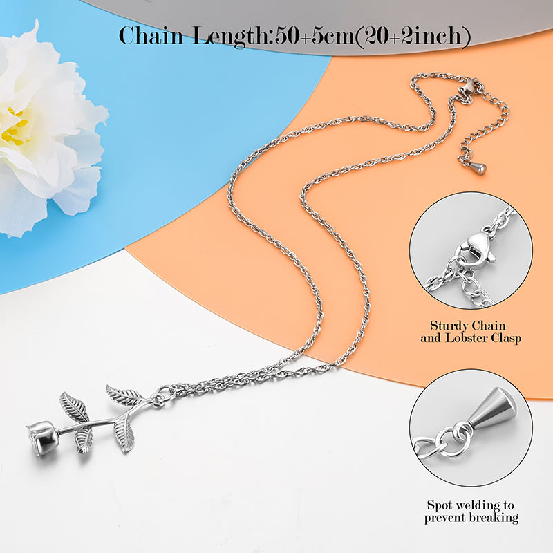 Memorial Rose Cremation Pendant for Ashes