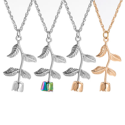 Memorial Rose Cremation Pendant for Ashes