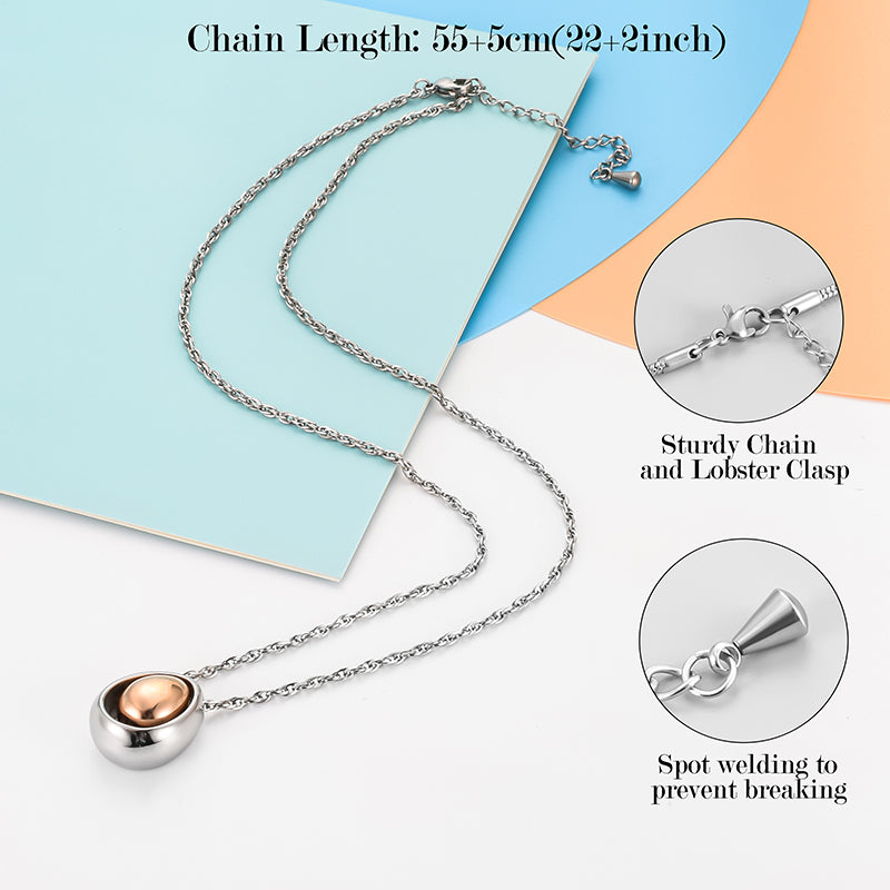 Cremation Necklace of Egg for Ashes