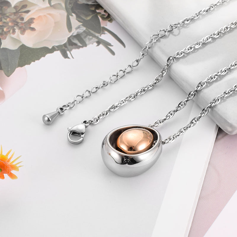 Cremation Necklace of Egg for Ashes