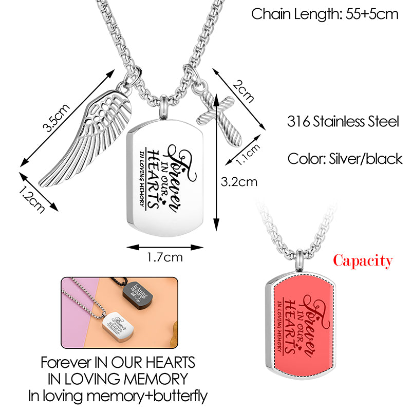 Unique Cremation Pendant Necklace for Men