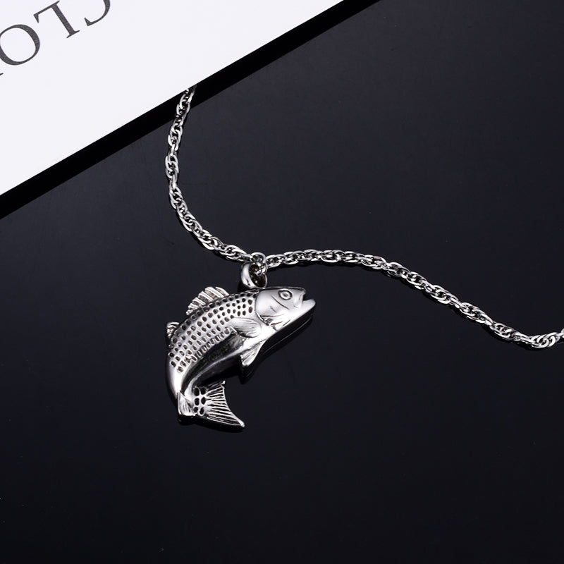 Filled Fish Cremation Necklace