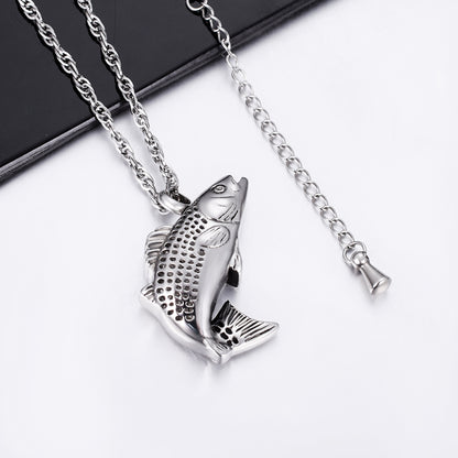 Filled Fish Cremation Necklace