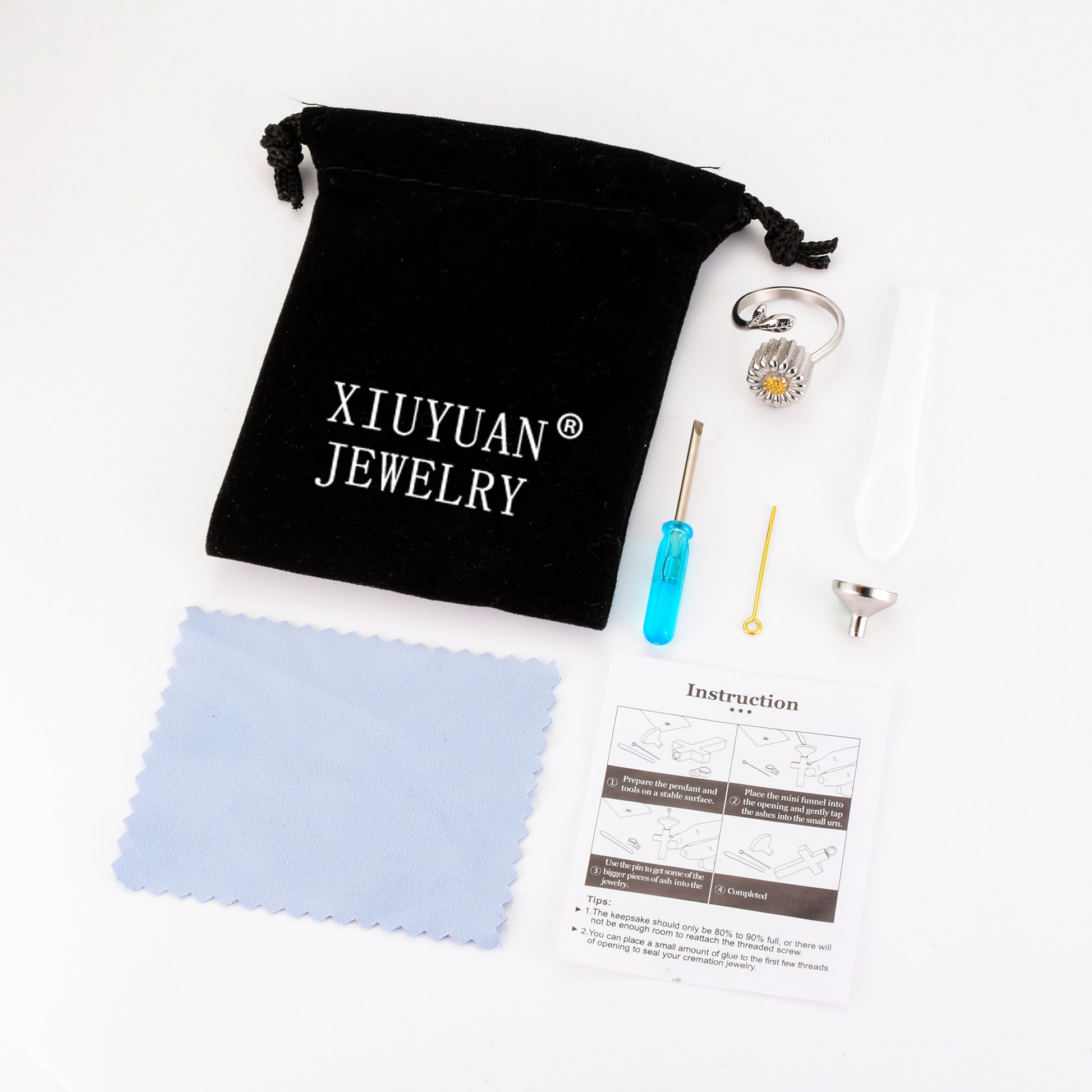 Sunflower Cremation Ring for Ashes