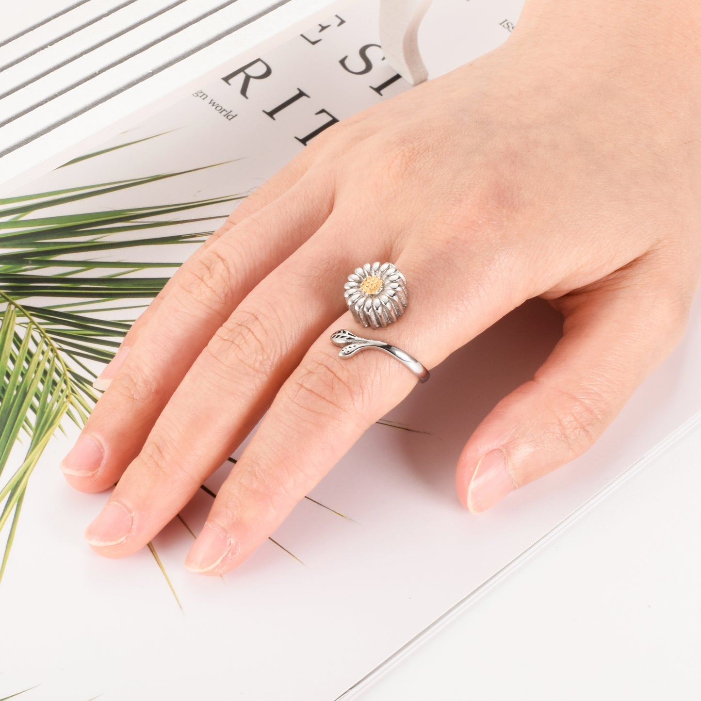 Sunflower Cremation Ring for Ashes