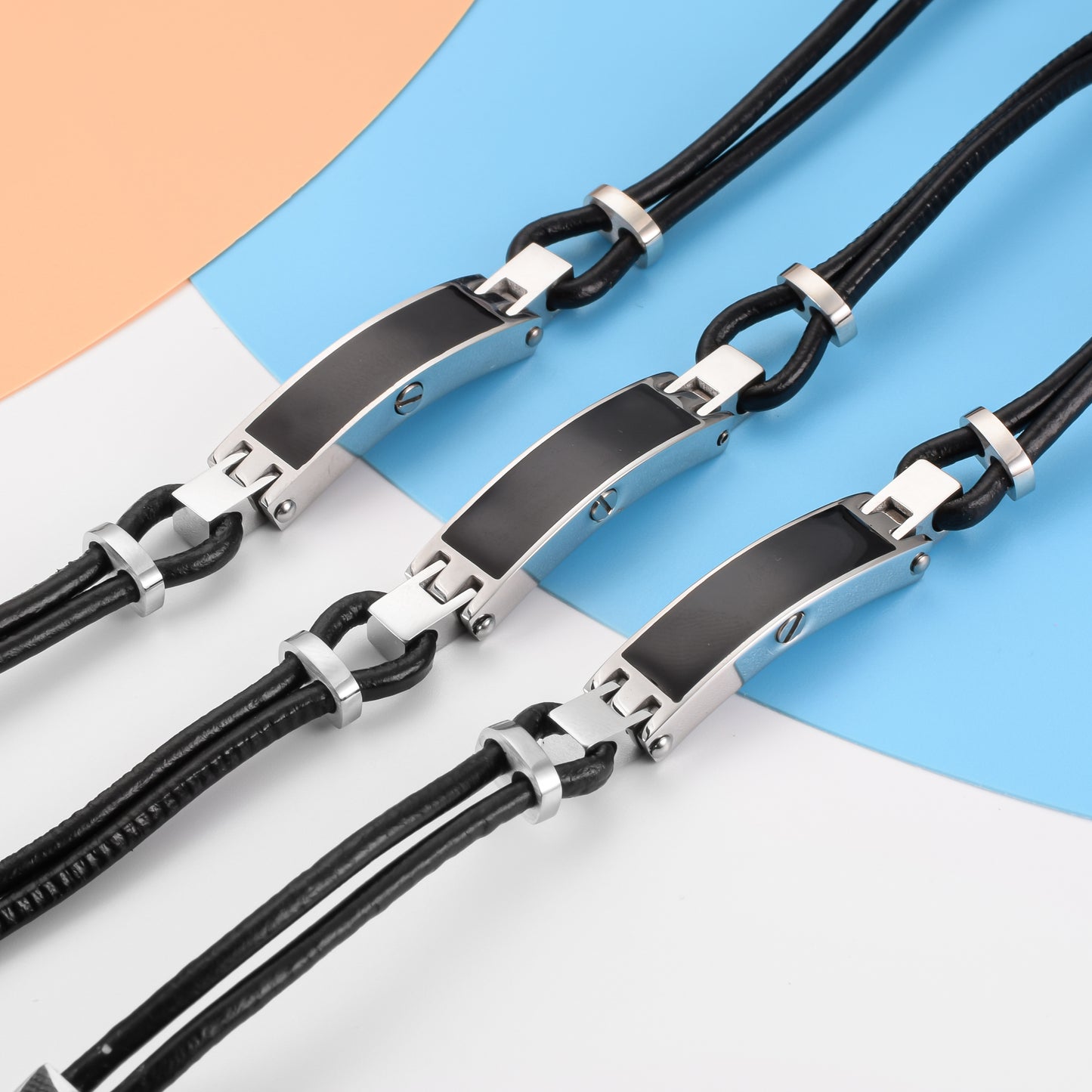 Memorial Leather Bar Cremation Bracelet