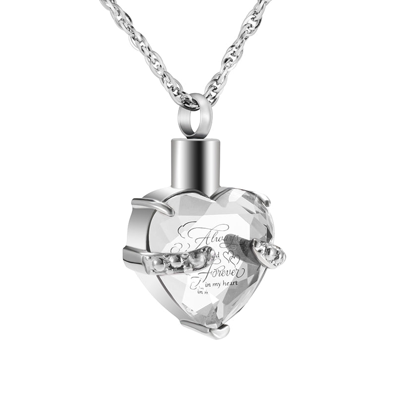 Heart Cremation Pendant Necklace for Women