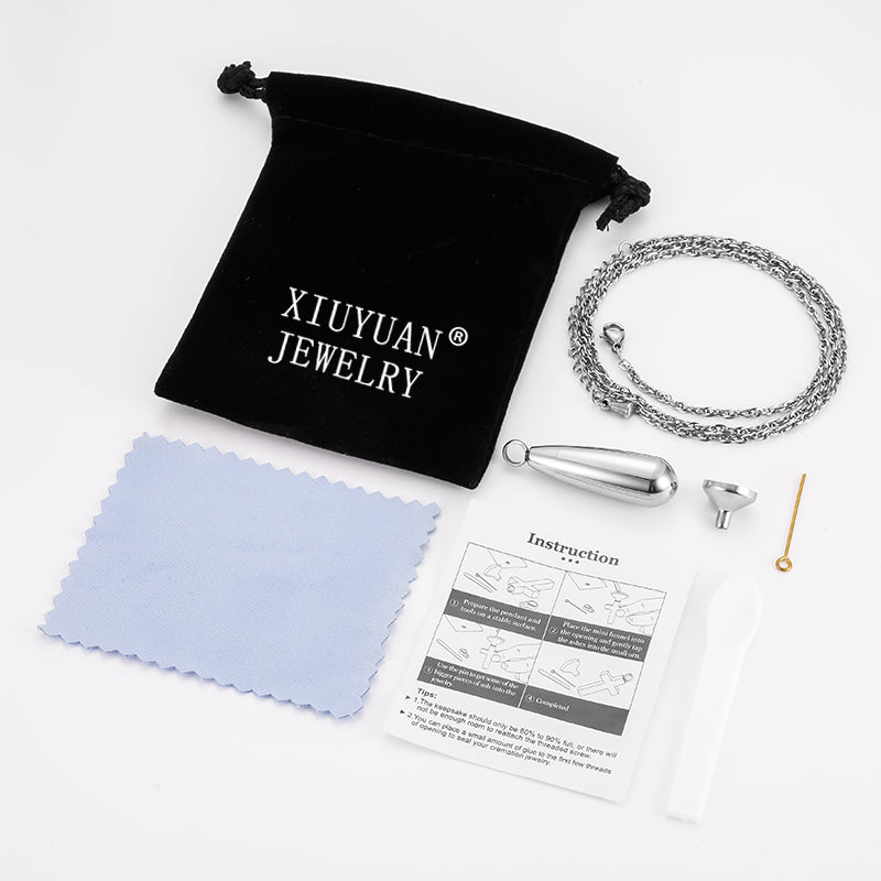 Teardrop Cremation Pendant Jewelry