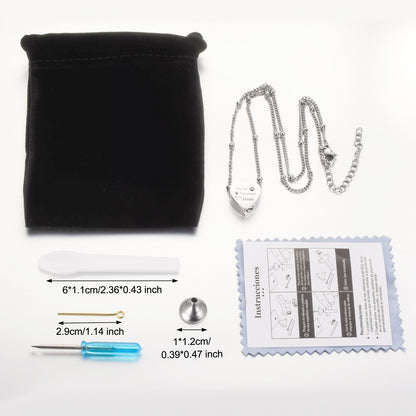 Heart Urn Necklace with Paws for Pets