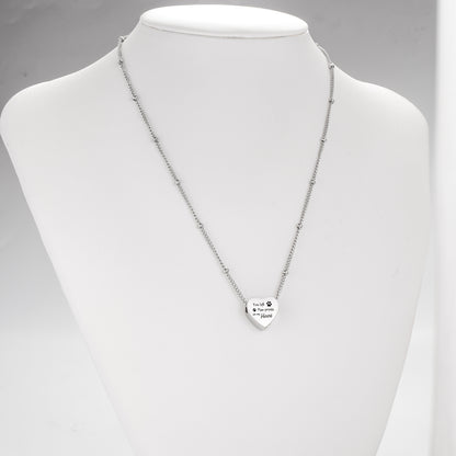 Heart Urn Necklace with Paws for Pets