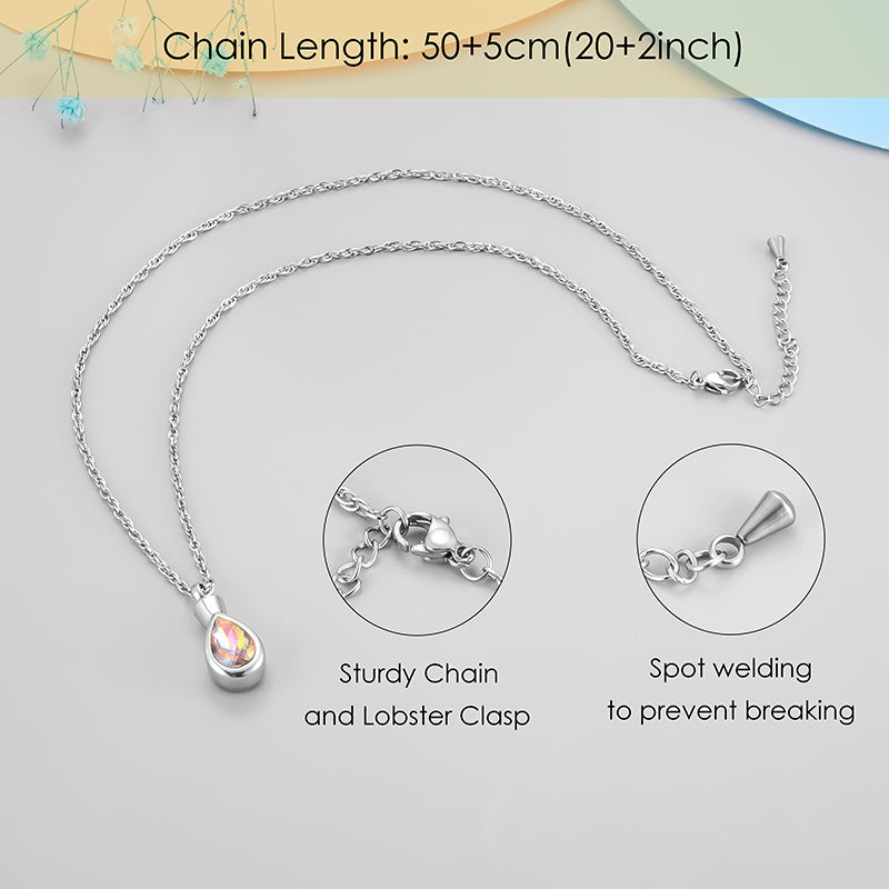 Art Teardrop Cremation Pendant - Engraving