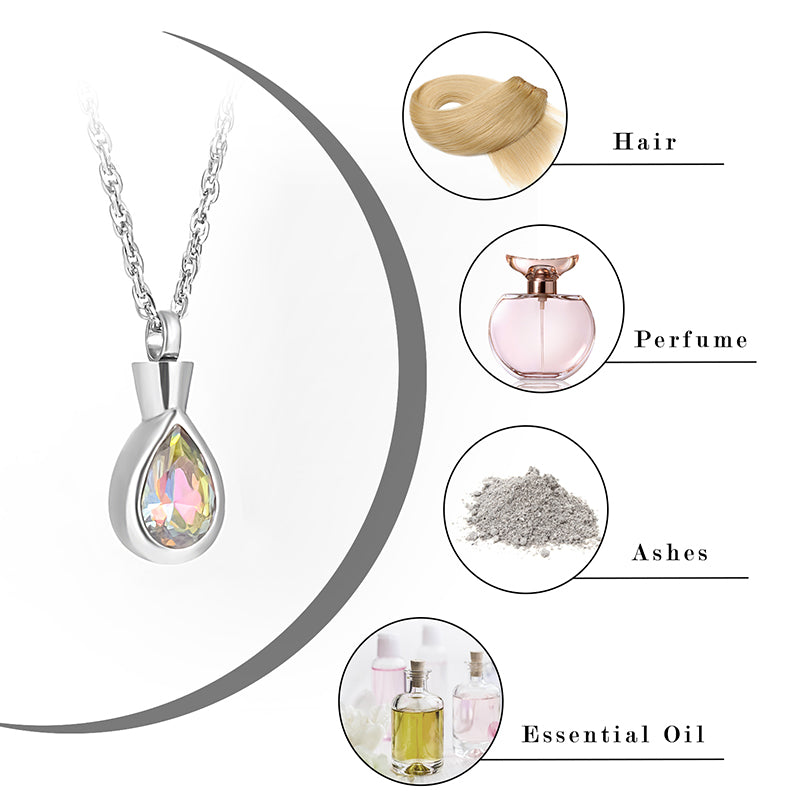 Art Teardrop Cremation Pendant - Engraving