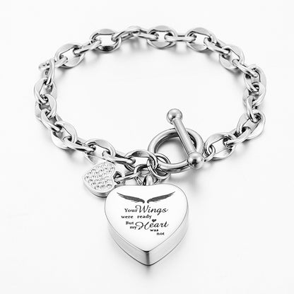 Xiuyuan Jewelry Cremation Bracelet of Heart for Ashes