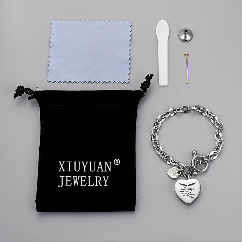 Xiuyuan Jewelry Cremation Bracelet of Heart for Ashes