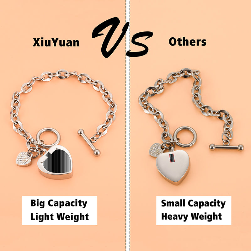 Xiuyuan Jewelry Cremation Bracelet of Heart for Ashes