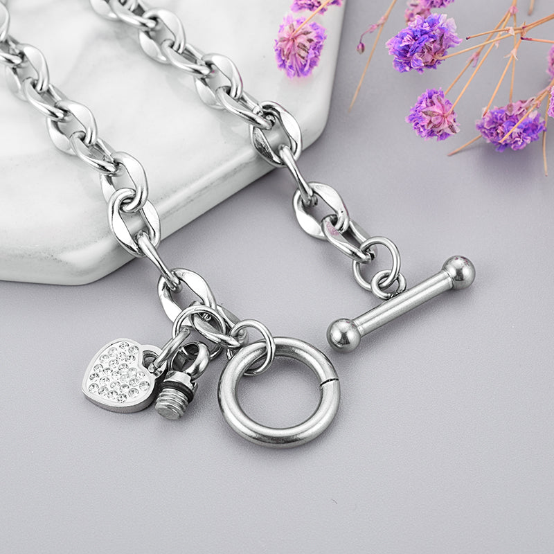 Xiuyuan Jewelry Cremation Bracelet of Heart for Ashes