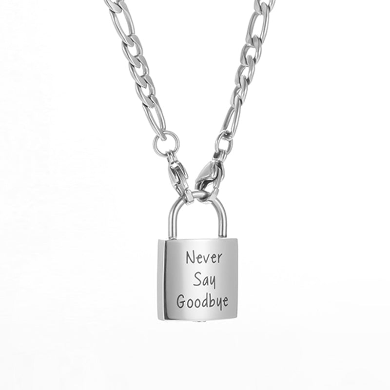 Lock Filled Pendant Necklace