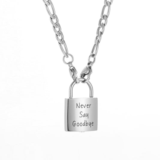 Lock Filled Pendant Necklace
