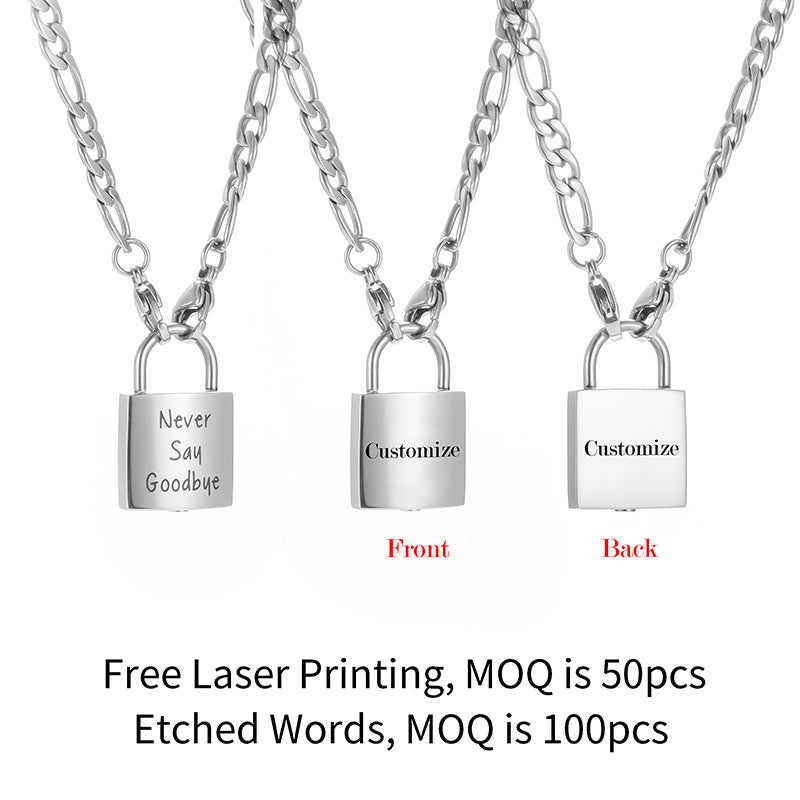 Lock Filled Pendant Necklace