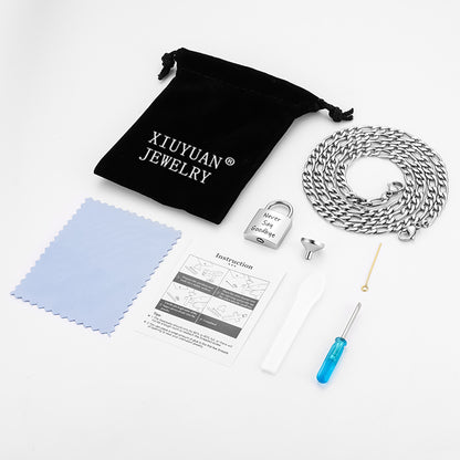 Lock Filled Pendant Necklace