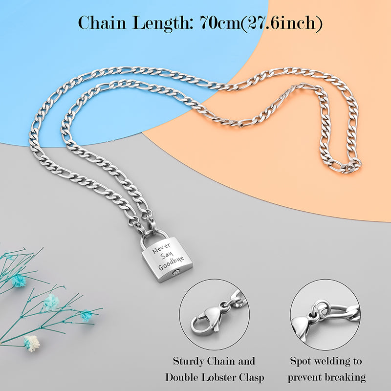 Lock Filled Pendant Necklace