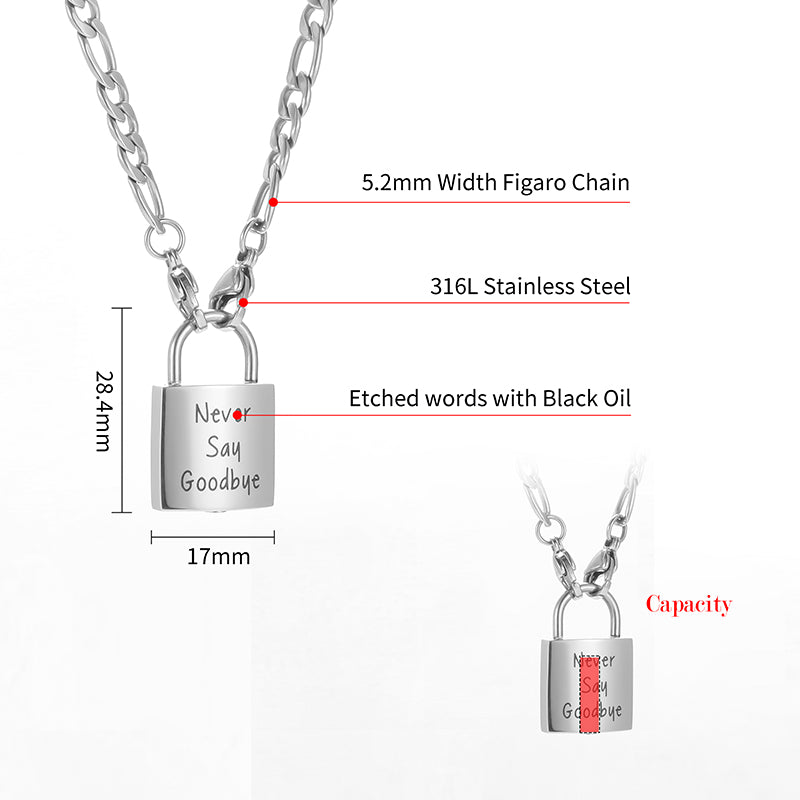 Lock Filled Pendant Necklace