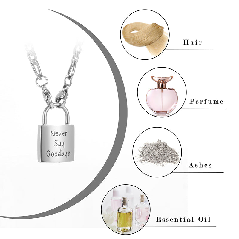 Lock Filled Pendant Necklace