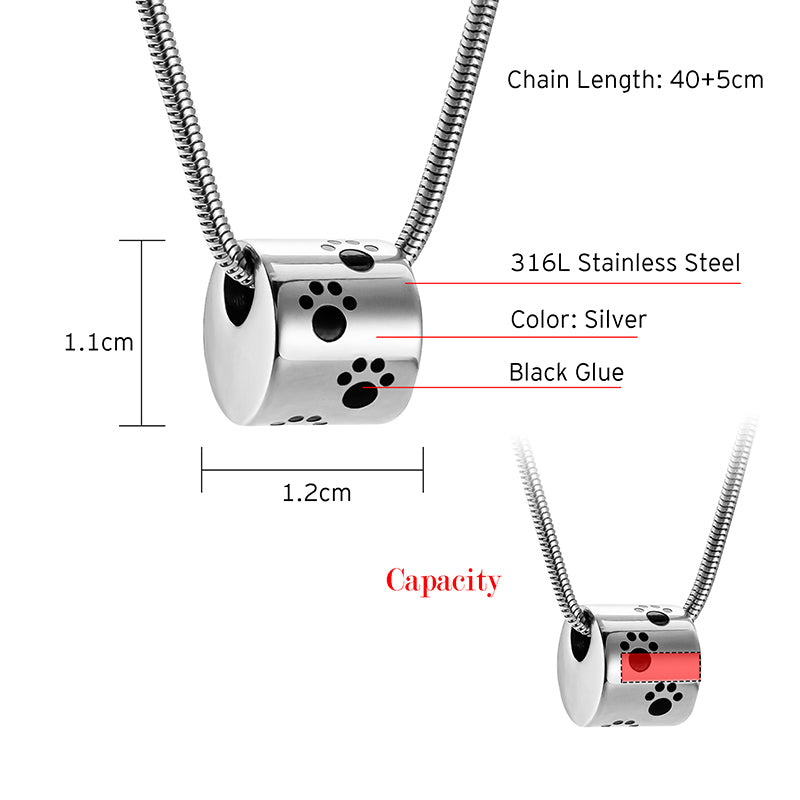 Paws Ring Filled Cremation Pendant