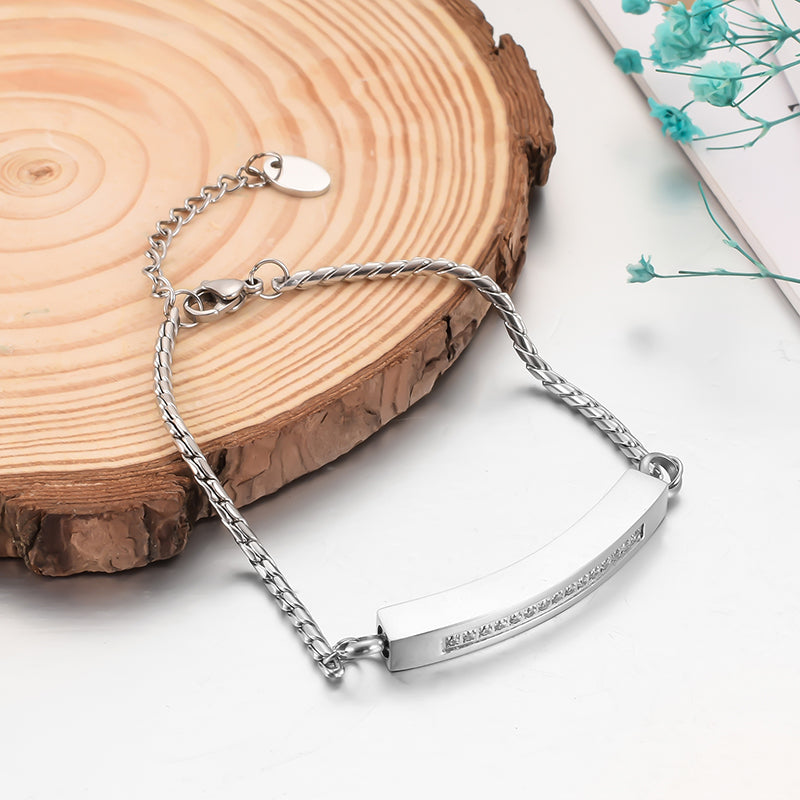 Cremation Bracelet with Zircon