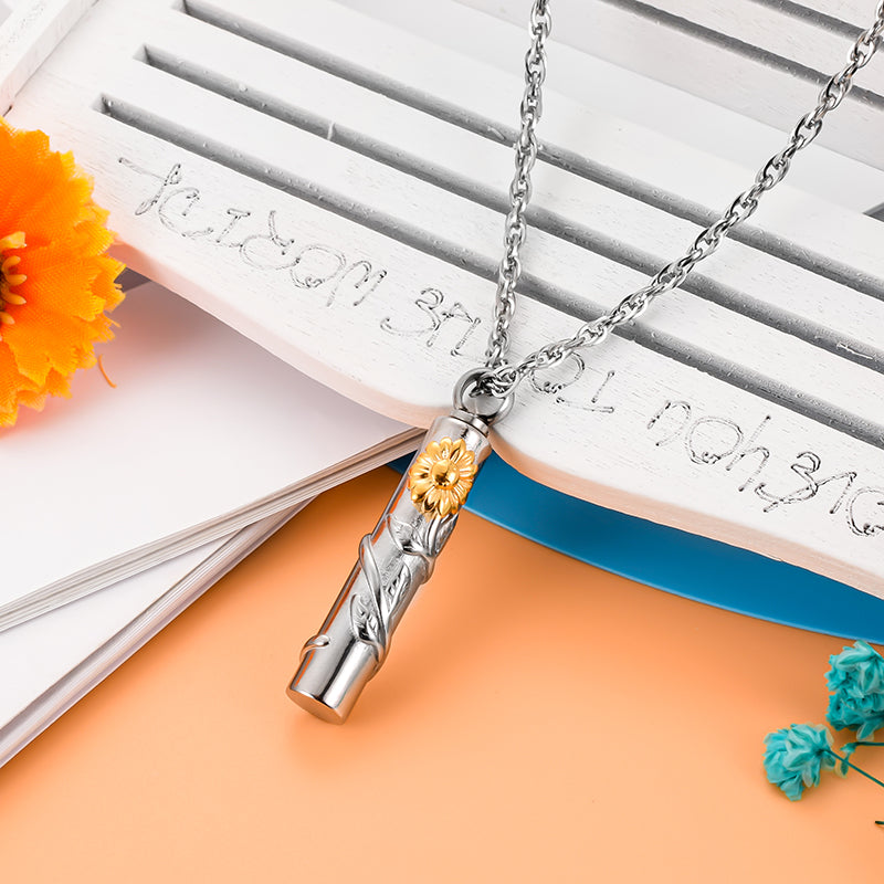 Sunflower Cremation Pendant for Ashes