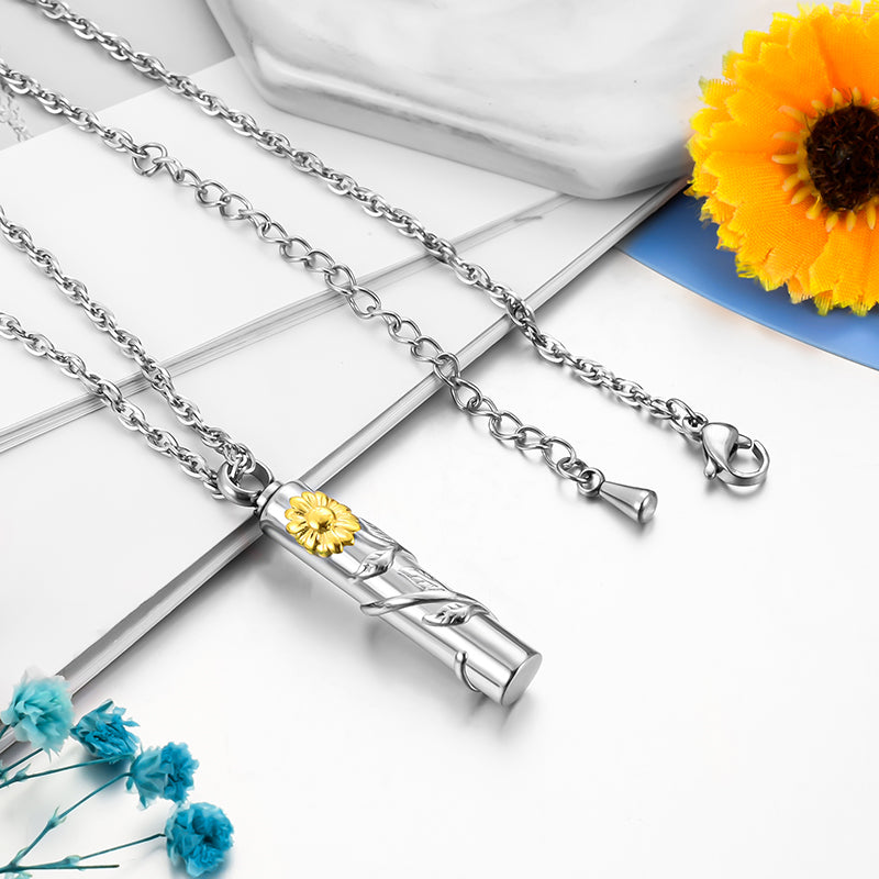 Sunflower Cremation Pendant for Ashes