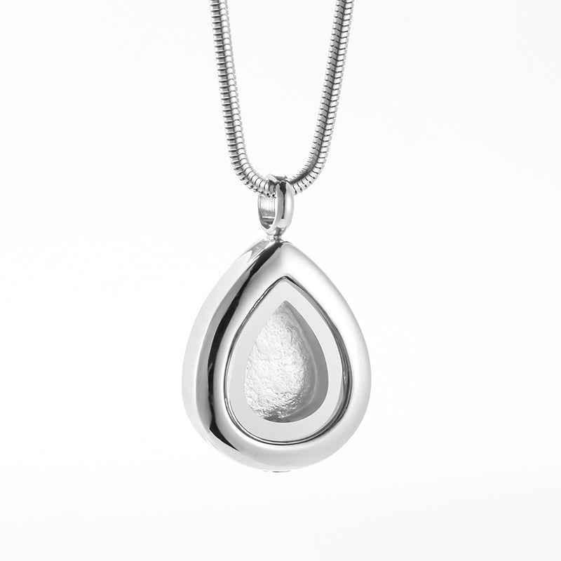 Teardrop Cremation Pendant Necklace