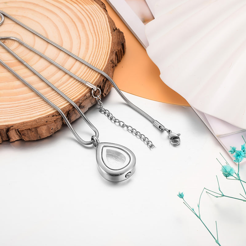 Teardrop Cremation Pendant Necklace