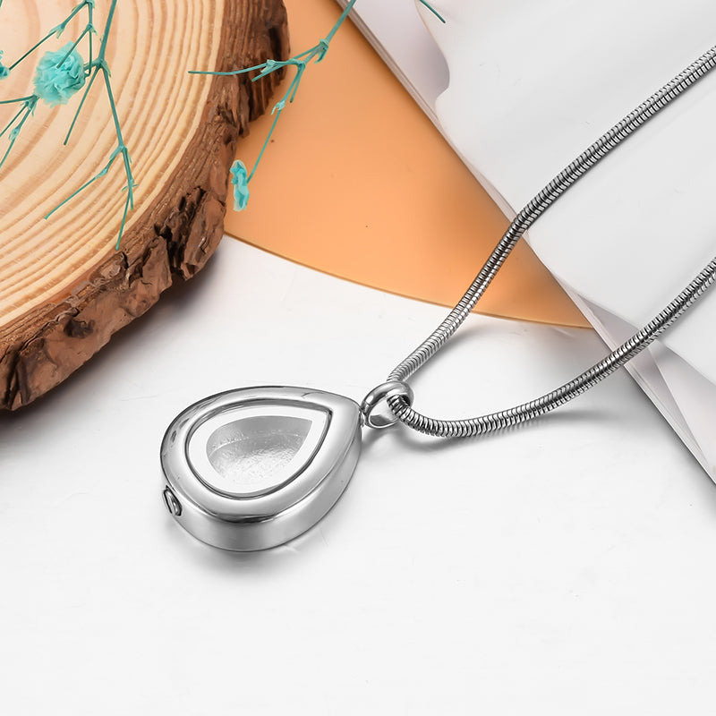 Teardrop Cremation Pendant Necklace