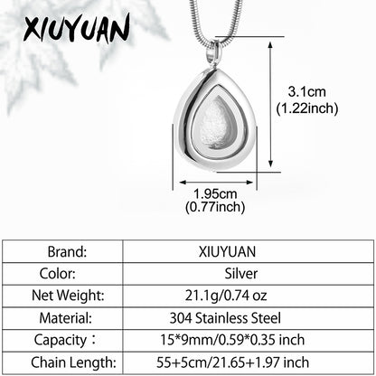 Teardrop Cremation Pendant Necklace