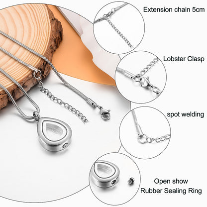Teardrop Cremation Pendant Necklace
