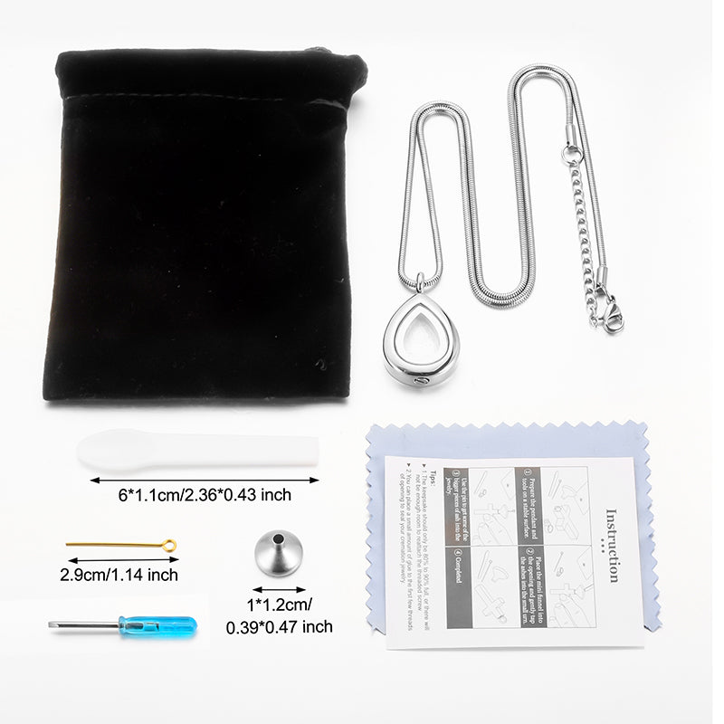 Teardrop Cremation Pendant Necklace