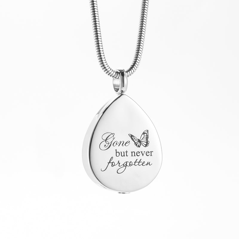 Teardrop Cremation Pendant Necklace